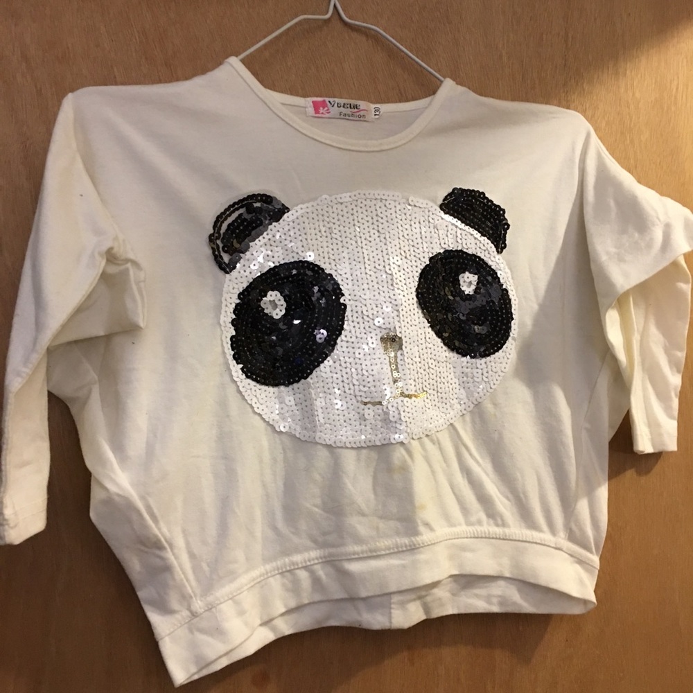 Girl Sequence Panda Shirt